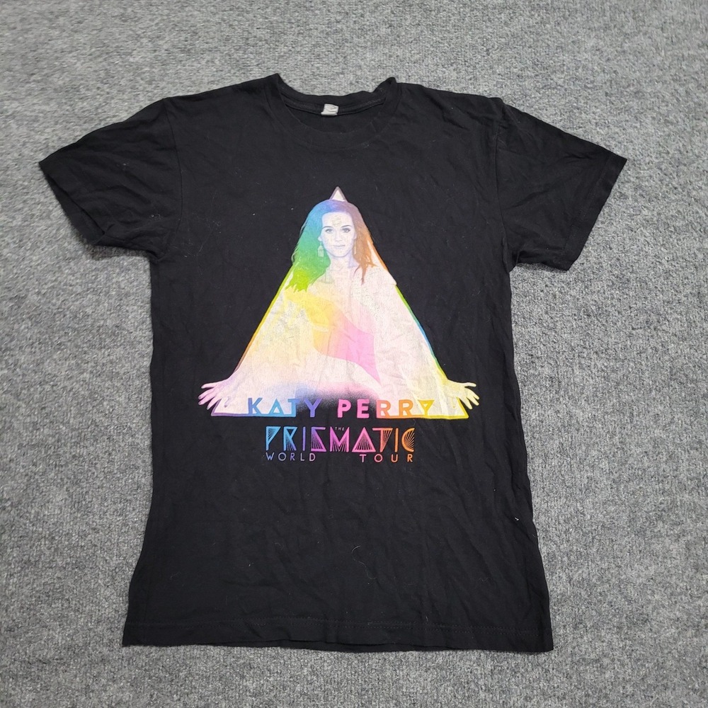 Katy Perry T-Shirt Womens Size XS Black Prismatic World Tour Graphic Concert Tee